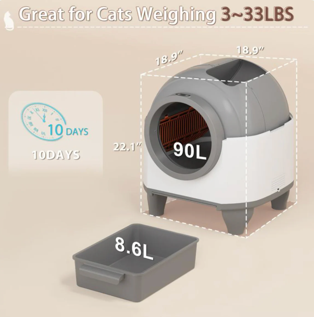Warcat Smart Cat Litter Box – Self-Cleaning & Odor-Free